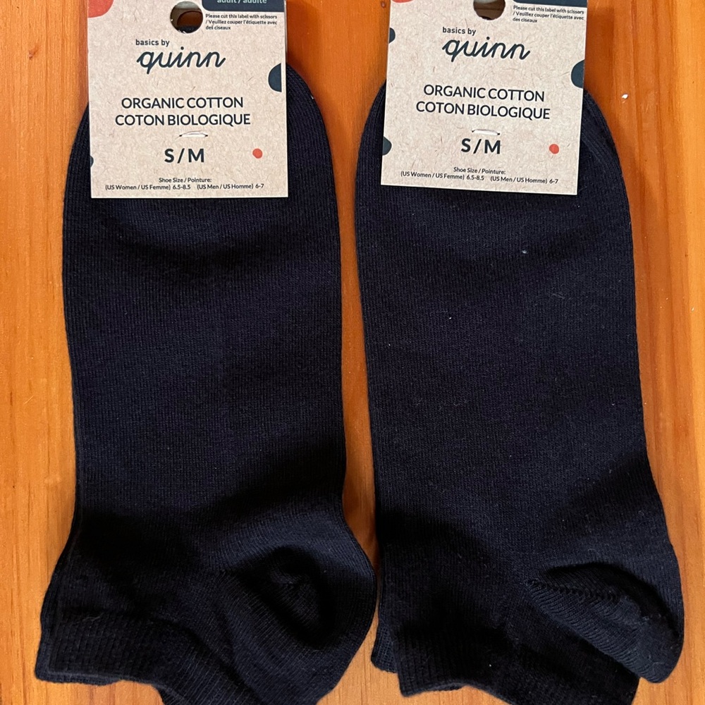 Basics by Quinn Organic Crew Cut Cotton Socks 2 Pairs
